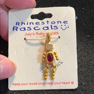 Rhinestone Rascals July Ruby pendant